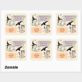 Halloween Party Retro Humor Faboolous Custom Name Vierkante Sticker (Vel)