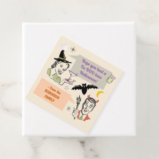 Halloween Party Retro Humor Faboolous Personalized Bedankjes Labels (In situ)