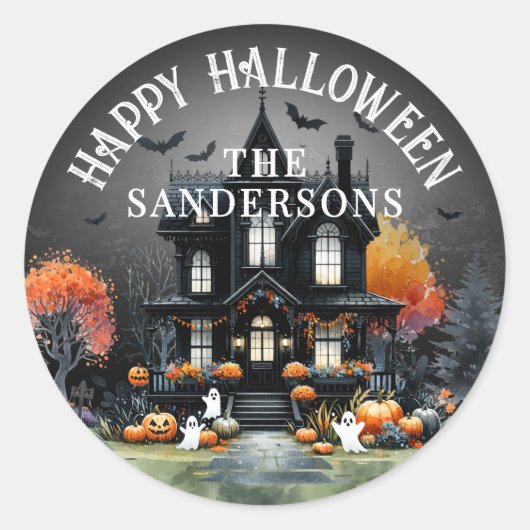 Halloween Party Ronde Sticker (Voorkant)