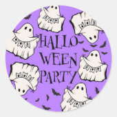 Halloween Party Ronde Sticker (Voorkant)