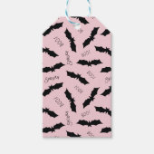 Halloween Party Roze Vleermuizen Cadeaulabel (Voorkant)