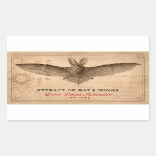 Halloween Party Scary Bat Wings Custom Rechthoekige Sticker