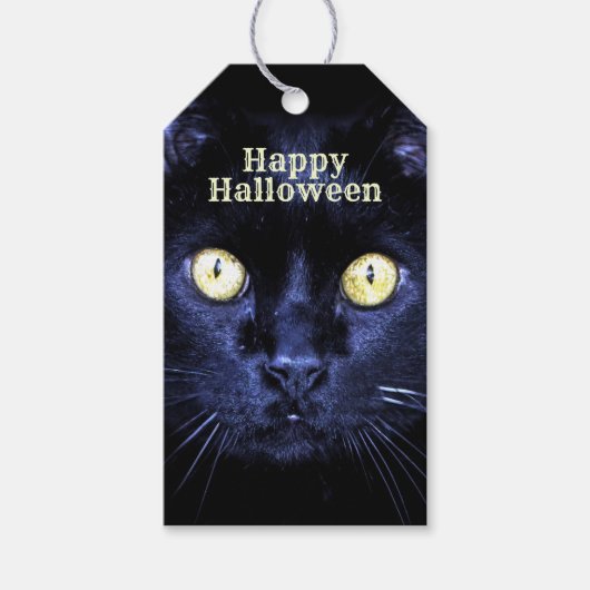 Halloween Party Scary Black Cat Horror Night Cadeaulabel (Voorkant)