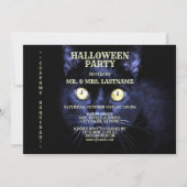 Halloween Party Scary Black Cat Horror Night Kaart (Achterkant)