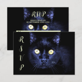 Halloween Party Scary Black Cat Horror Night RSVP Kaartje