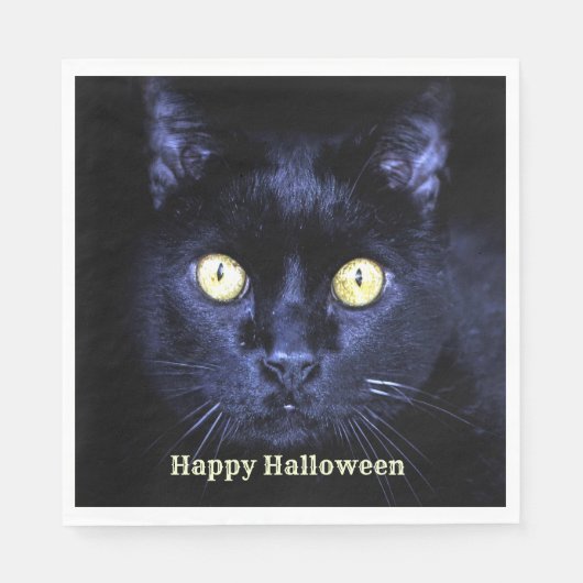 Halloween Party Scary Black Cat Horror Night Servet (Voorkant)