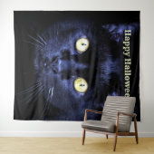 Halloween Party Scary Black Cat Horror Night Wandkleed (In Situ (horizontaal))