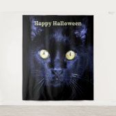 Halloween Party Scary Black Cat Horror Night Wandkleed (Voorkant)