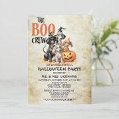 Halloween Party Scary Boo Dogs Crew Spooky Kaart (Staand voorkant)