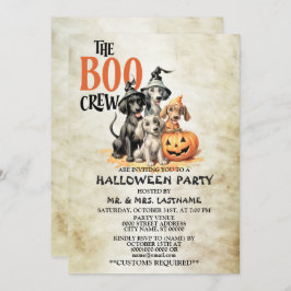 Halloween Party Scary Boo Dogs Crew Spooky Kaart