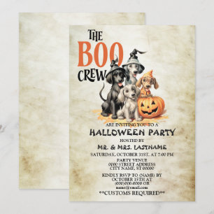 Halloween Party Scary Boo Dogs Crew Spooky Kaart