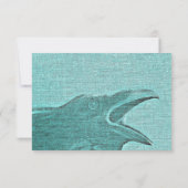 Halloween Party Scary Craw Blauwgroen Spooky RSVP Kaartje (Achterkant)