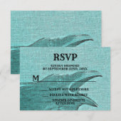 Halloween Party Scary Craw Blauwgroen Spooky RSVP Kaartje (Voorkant / Achterkant)