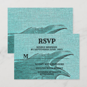Halloween Party Scary Craw Blauwgroen Spooky RSVP Kaartje