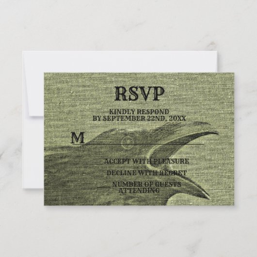 Halloween Party Scary Craw Geel Groen Spooky RSVP Kaartje (Voorkant)