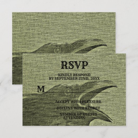 Halloween Party Scary Craw Geel Groen Spooky RSVP Kaartje (Voorkant / Achterkant)