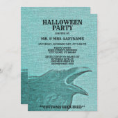 Halloween Party Scary Craw Green Spooky Kaart (Voorkant / Achterkant)