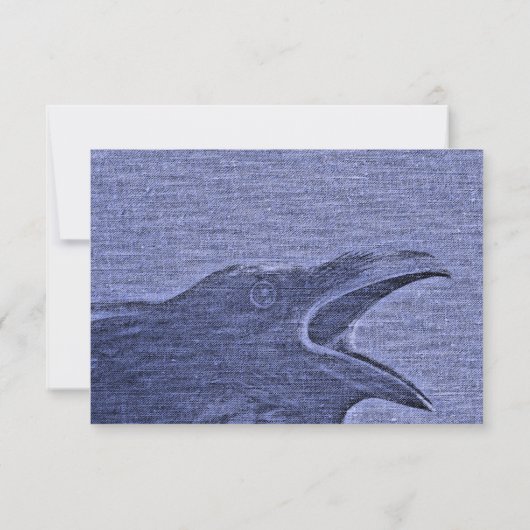 Halloween Party Scary Craw Paarse Blauw Spooky RSVP Kaartje (Achterkant)