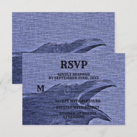 Halloween Party Scary Craw Paarse Blauw Spooky RSVP Kaartje (Voorkant / Achterkant)