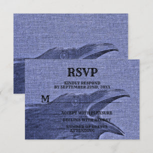 Halloween Party Scary Craw Paarse Blauw Spooky RSVP Kaartje