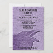 Halloween Party Scary Craw Paarse Spooky Kaart (Voorkant)
