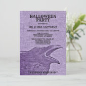 Halloween Party Scary Craw Paarse Spooky Kaart (Staand voorkant)