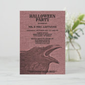 Halloween Party Scary Craw Raspberry Rood Spooky Kaart (Staand voorkant)