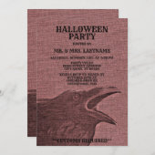 Halloween Party Scary Craw Raspberry Rood Spooky Kaart (Voorkant / Achterkant)