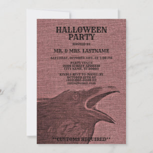 Halloween Party Scary Craw Raspberry Rood Spooky Kaart