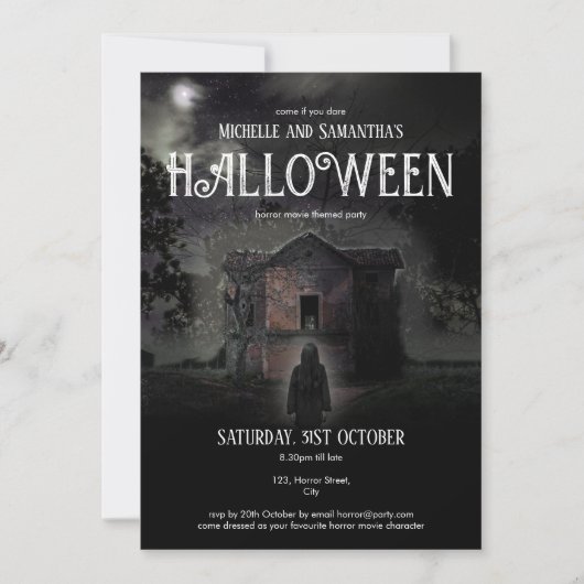 Halloween Party Scary Dark Hauning House Custom Kaart (Voorkant)