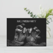 Halloween Party Scary Evil Hands Black Spooky Kaart (Staand voorkant)