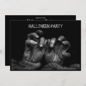 Halloween Party Scary Evil Hands Black Spooky Kaart (Voorkant / Achterkant)