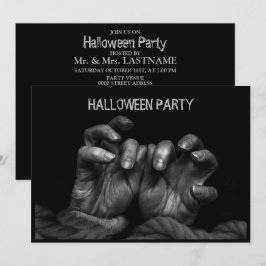 Halloween Party Scary Evil Hands Black Spooky Kaart