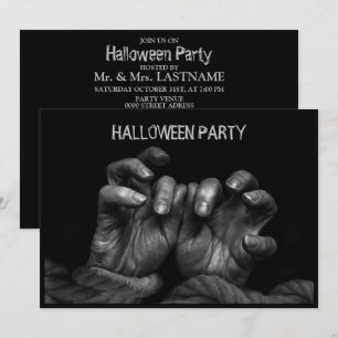 Halloween Party Scary Evil Hands Black Spooky Kaart