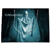 Halloween Party Scary Ghost Dark Blue Night Black Groot Cadeauzakje (Voorkant)