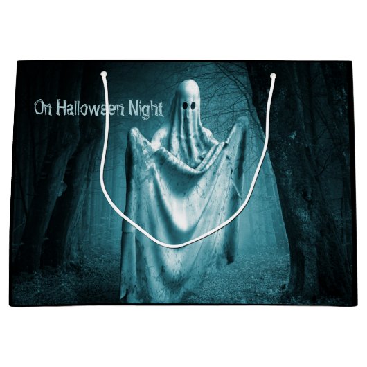 Halloween Party Scary Ghost Dark Blue Night Black Groot Cadeauzakje (Voorkant)