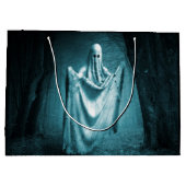 Halloween Party Scary Ghost Dark Blue Night Black Groot Cadeauzakje (Achterkant)