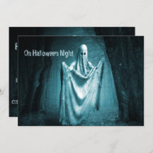 Halloween Party Scary Ghost Dark Blue Night Black