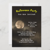 Halloween Party Scary Moon Black Cloudy Sky Kaart (Voorkant)