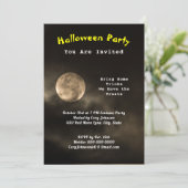 Halloween Party Scary Moon Black Cloudy Sky Kaart (Staand voorkant)