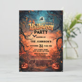 Halloween Party Scary Pumpkin Kostuum Kinder Volwa Kaart (Staand voorkant)