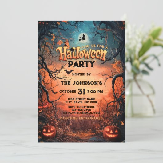 Halloween Party Scary Pumpkin Kostuum Kinder Volwa Kaart (Staand voorkant)