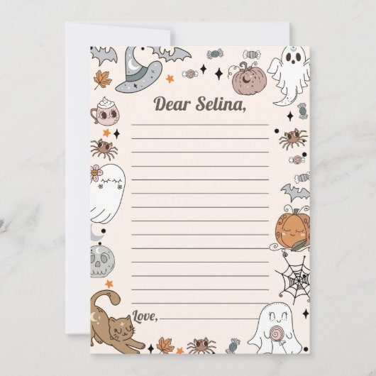 Halloween Party Schattige Ghost Time Capsule Note Bedankkaart (Voorkant)