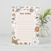 Halloween Party Schattige Ghost Time Capsule Note Bedankkaart (Staand voorkant)