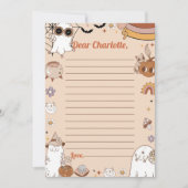 Halloween Party Schattige Ghost Time Capsule Note Bedankkaart (Voorkant)