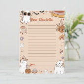 Halloween Party Schattige Ghost Time Capsule Note Bedankkaart (Staand voorkant)