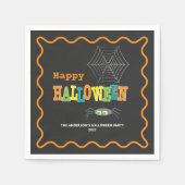 Halloween Party Schattige Spider Kleurrijke Typogr Servet (Voorkant)