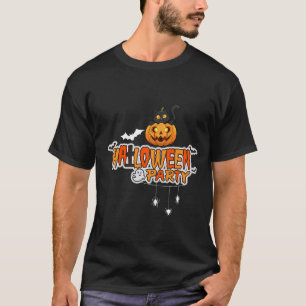 Halloween Party Schattigee zwarte kat in pompoen T-shirt
