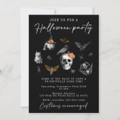  Halloween party schedel zwart uitnodiging (Voorkant)