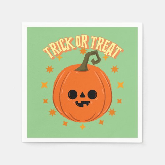 Halloween party servetten pompoen Trick or treat (Voorkant)